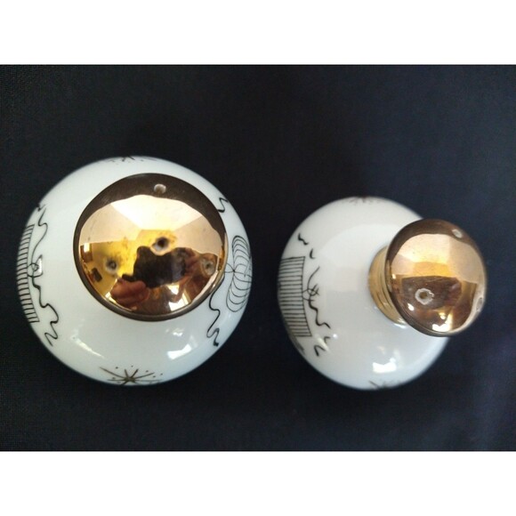 Set of Vintage Ucagco Gilded Birdcages Salt Pepper Shakers Made in Japan small - Picture 7 of 12